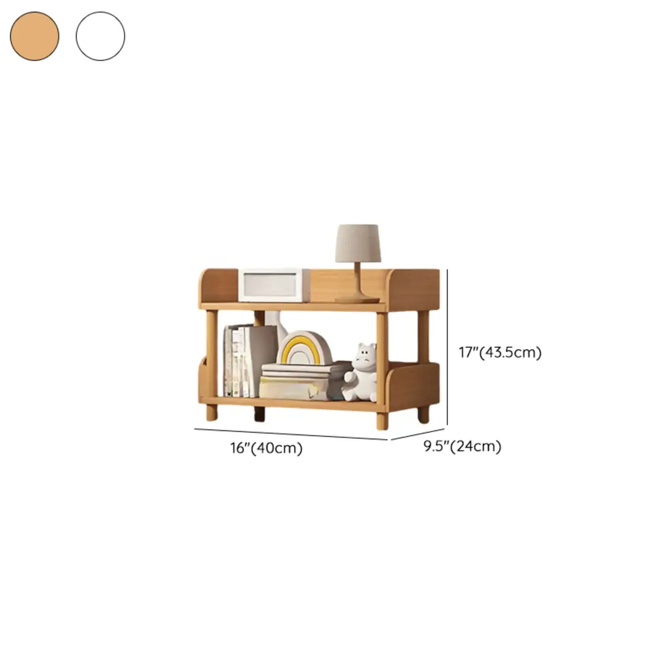 Vertical Natural Multi-Shelf Open Back Wood Bookcase #size