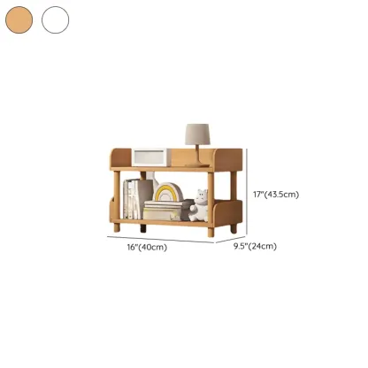 Vertical Natural Multi-Shelf Open Back Wood Bookcase #size