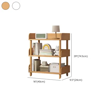 Vertical Natural Multi-Shelf Open Back Wood Bookcase Image - 31