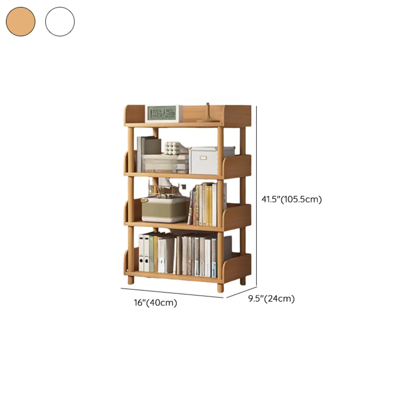 Vertical Natural Multi-Shelf Open Back Wood Bookcase Image - 32 | homeyfad