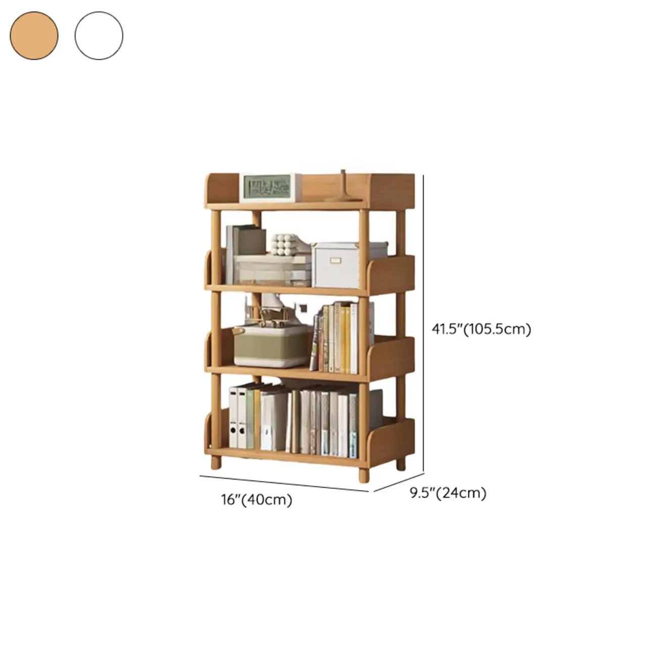 Vertical Natural Multi-Shelf Open Back Wood Bookcase Image - 32