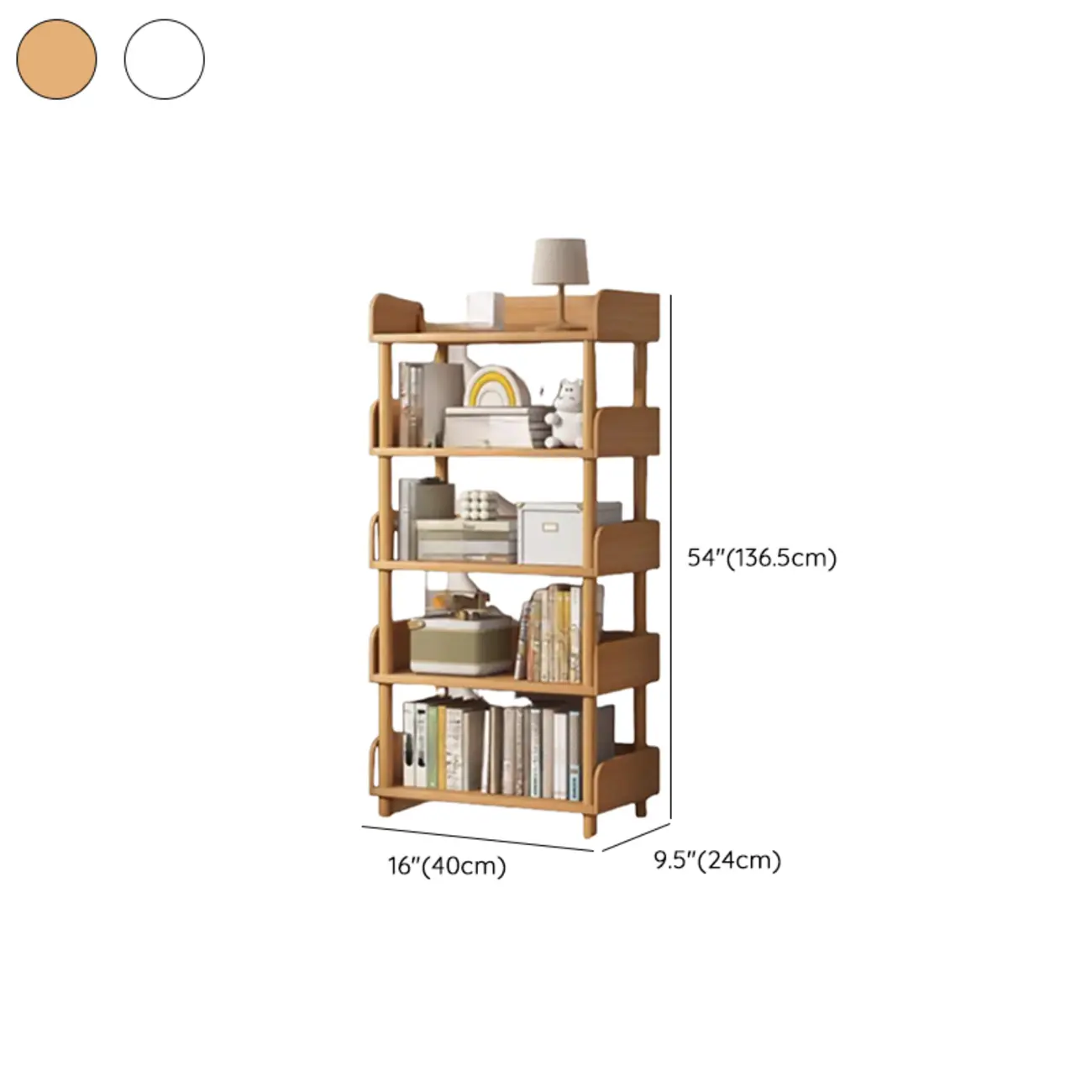 Vertical Natural Multi-Shelf Open Back Wood Bookcase Image - 33 | homeyfad