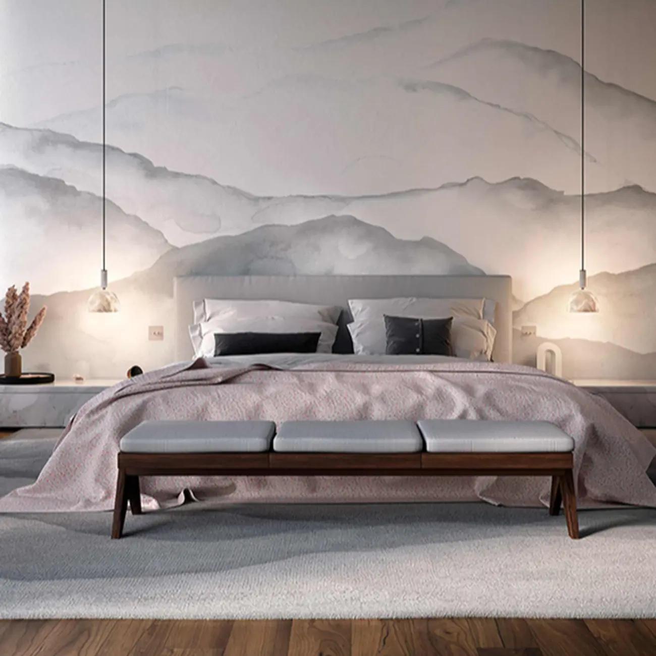 Contemporary Bedroom White Alabaster Dome Pendant Light Image - 3 | homeyfad