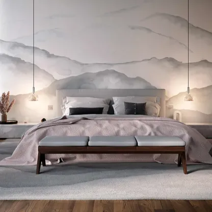 Contemporary Bedroom White Alabaster Dome Pendant Light Image - 3