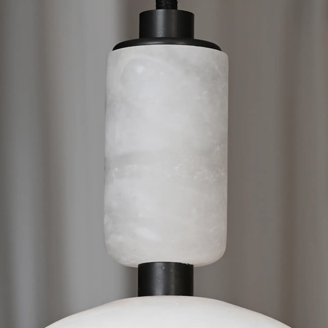 Contemporary Bedroom White Alabaster Dome Pendant Light Image - 9 | homeyfad