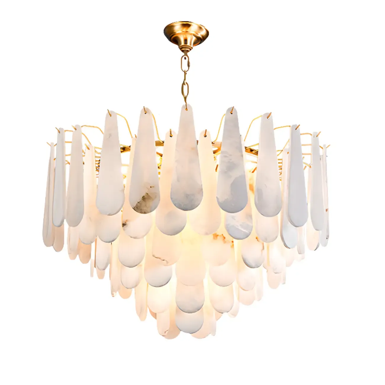 Luxury Alabaster Tiered Teardrop Chandelier for Living Room  Image - 5