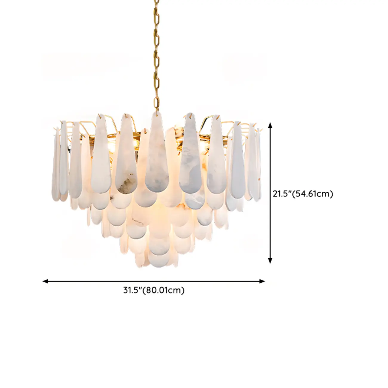 Luxury Alabaster Tiered Teardrop Chandelier for Living Room  Image - 13 | homeyfad