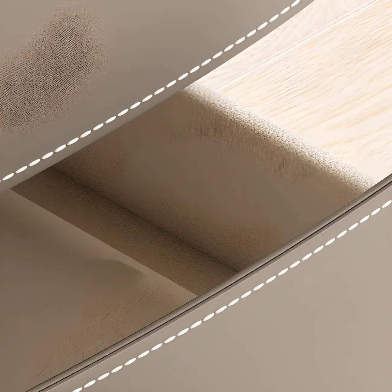 Trendy Low Tray-Top 2 Layer Solid Wood Nightstand Image - 8