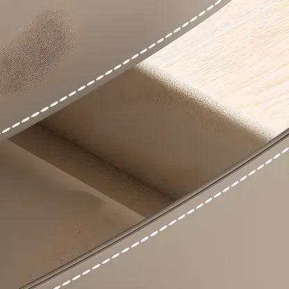 Trendy Low Tray-Top 2 Layer Solid Wood Nightstand Image - 8