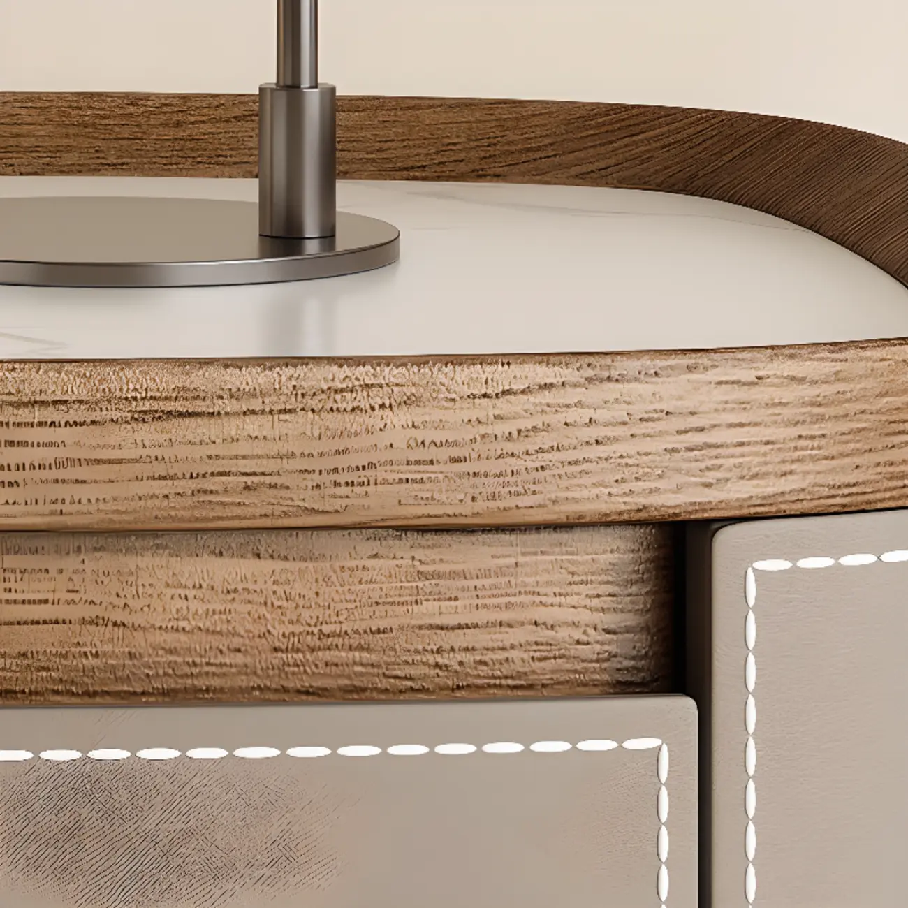 Trendy Low Tray-Top 2 Layer Solid Wood Nightstand Image - 10 | homeyfad