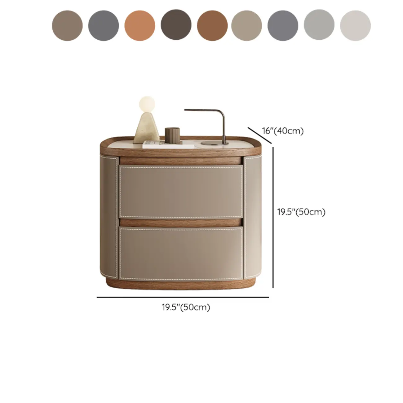 Trendy Low Tray-Top 2 Layer Solid Wood Nightstand #size | homeyfad