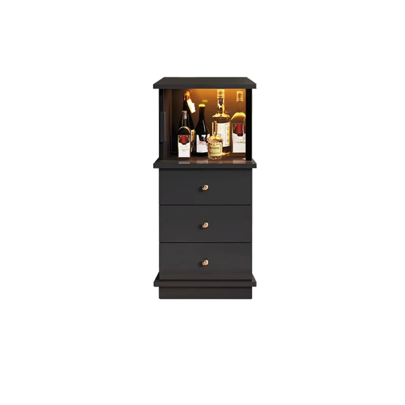 Modern Nut-brown Freestanding Wood Wine Bar Cabinet Image - 3 | homeyfad
