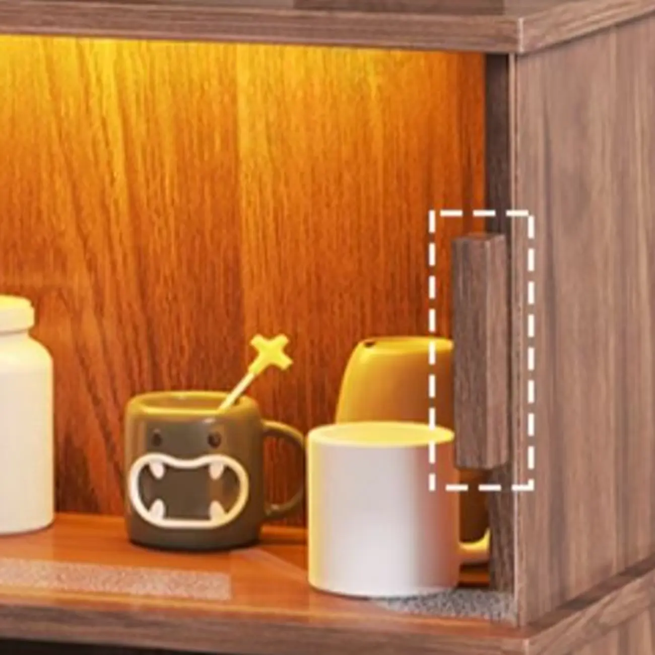 Modern Nut-brown Freestanding Wood Wine Bar Cabinet Image - 8 | homeyfad