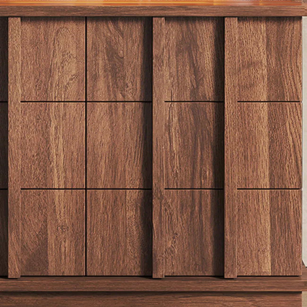 Modern Nut-brown Freestanding Wood Wine Bar Cabinet Image - 12 | homeyfad