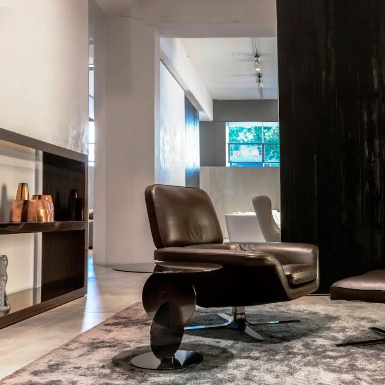 Scandinavian Glass Round Coffee Table Abstract Base Image - 5 | homeyfad