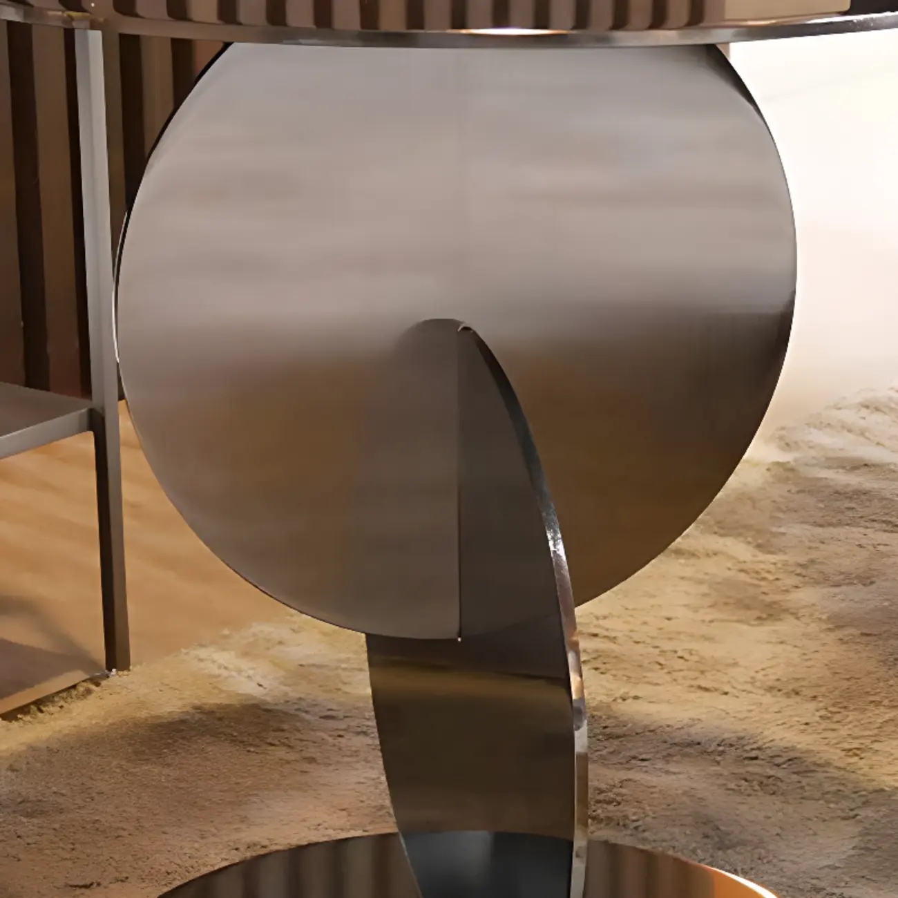 Scandinavian Glass Round Coffee Table Abstract Base Image - 9 | homeyfad