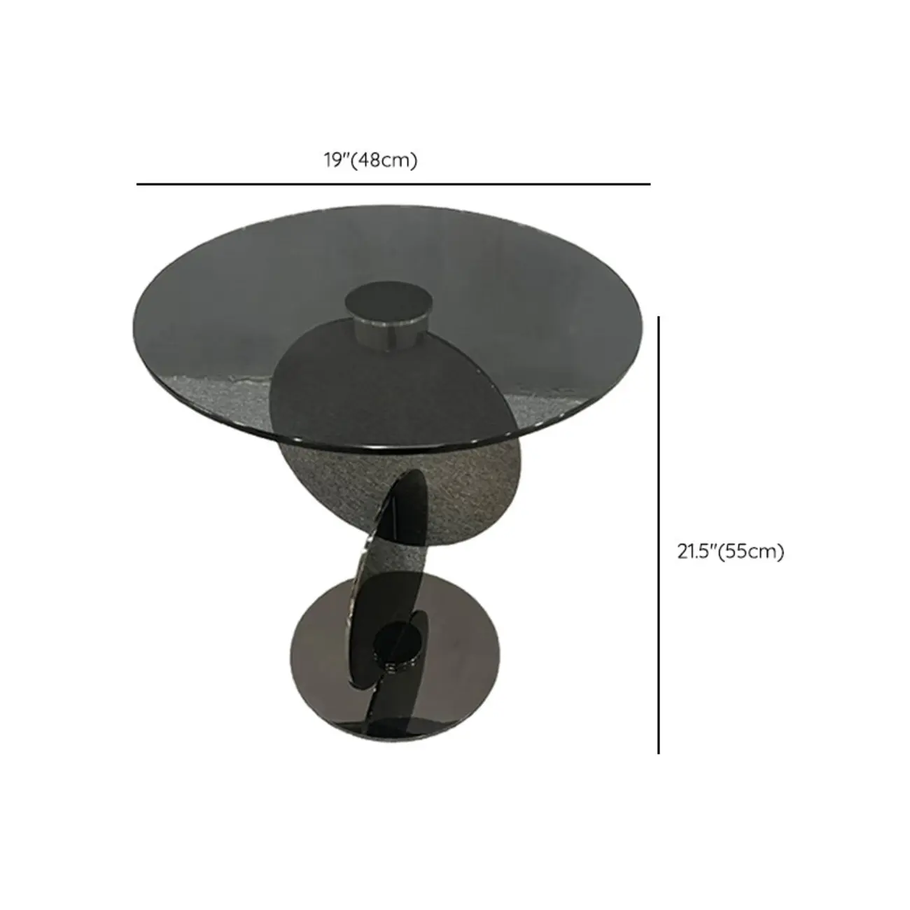 Scandinavian Glass Round Coffee Table Abstract Base #size | homeyfad