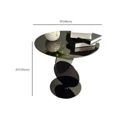 Scandinavian Glass Round Coffee Table Abstract Base Image - 12