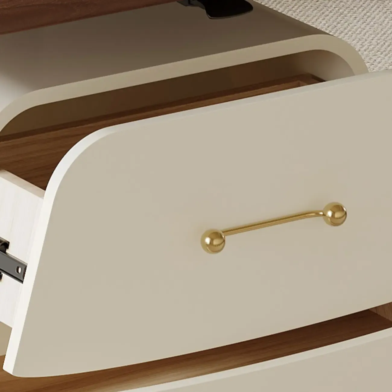 Brown White Wood Lift Top Coffee Table with Wheels Image - 5