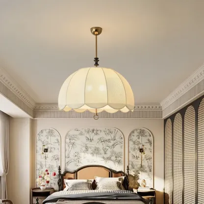 Vintage Fabric Dome Chandelier for Elegant Bedrooom Image - 1