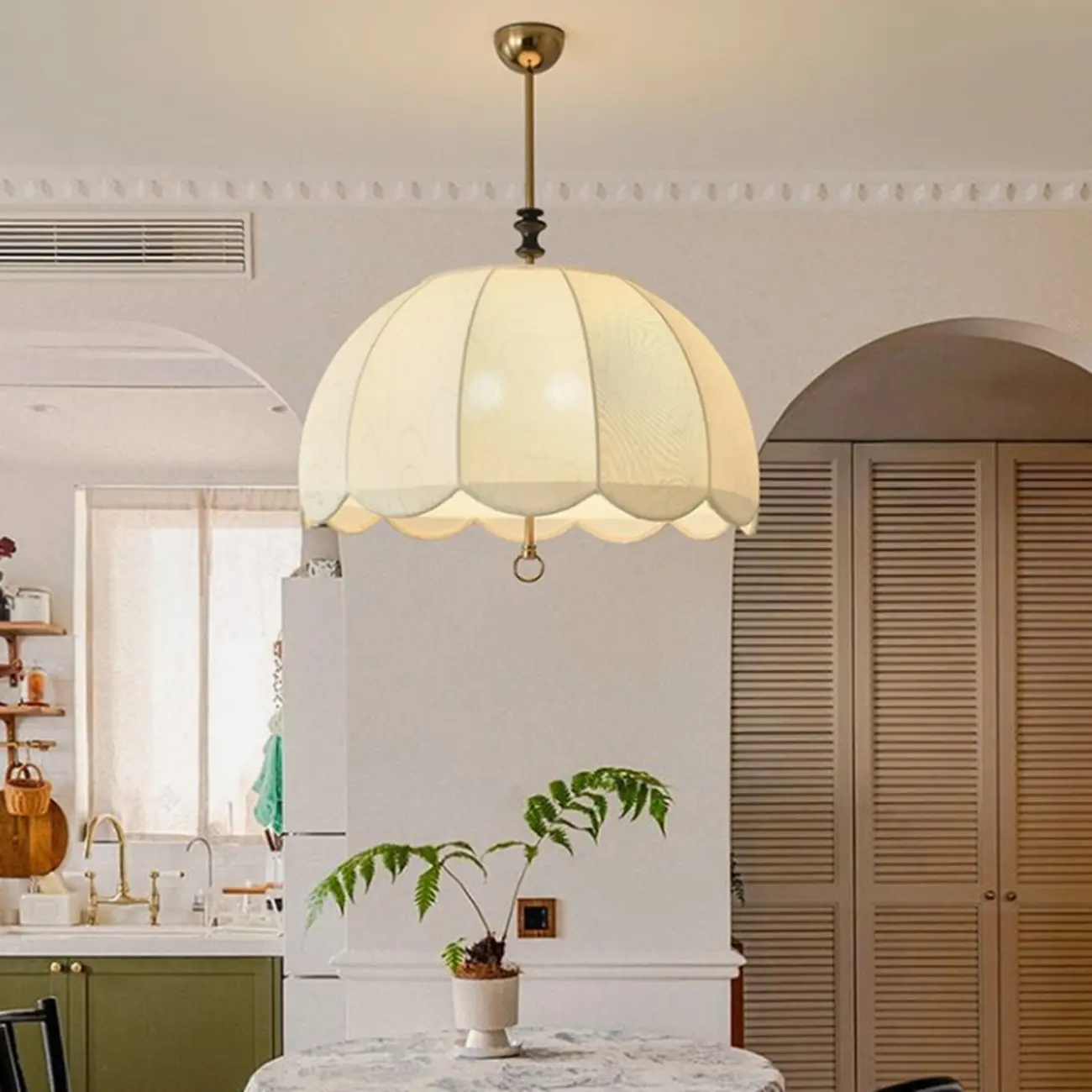 Vintage Fabric Dome Chandelier for Elegant Bedrooom Image - 2 | homeyfad