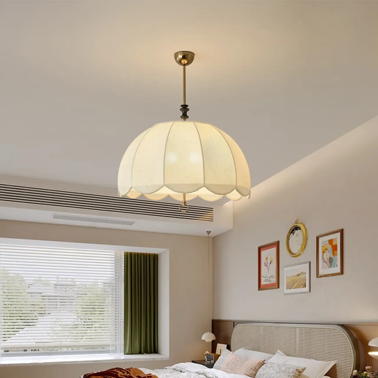 Vintage Fabric Dome Chandelier for Elegant Bedrooom Image - 3