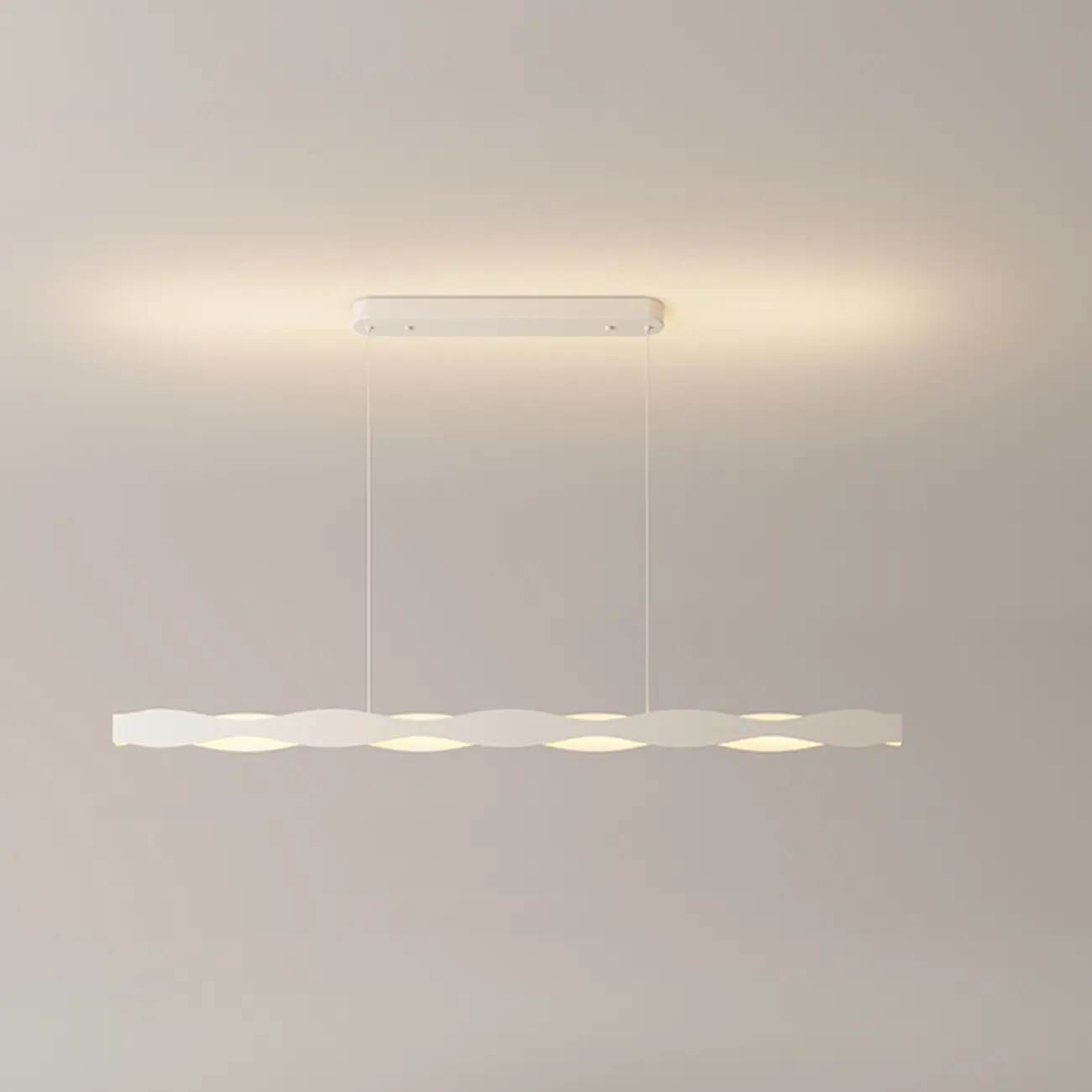 Minimalist White Wave Island Pendant Light Image - 3 | homeyfad