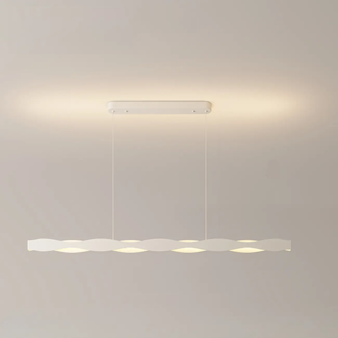 Minimalist White Wave Island Pendant Light Image - 5 | homeyfad