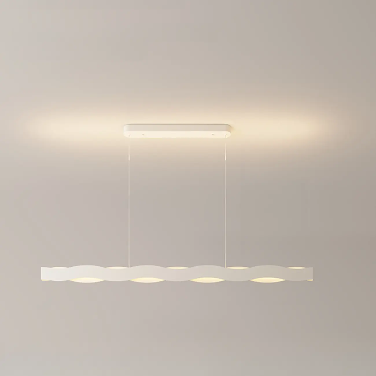 Minimalist White Wave Island Pendant Light Image - 7 | homeyfad