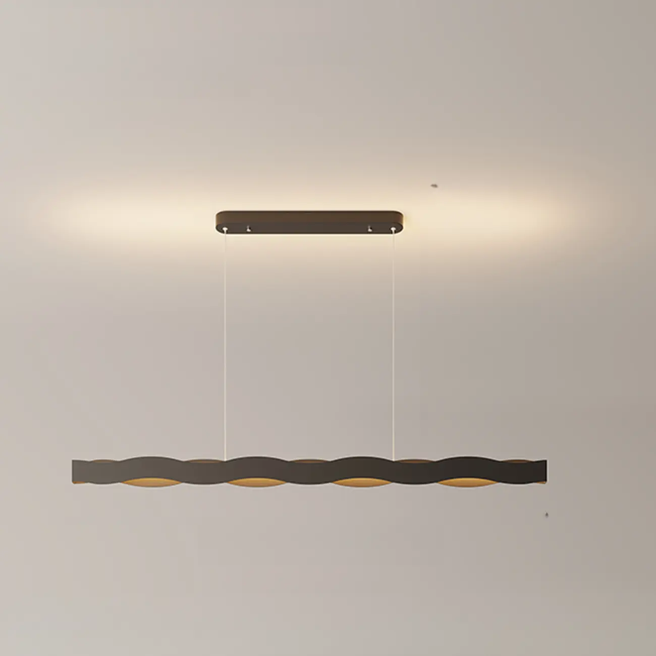 Minimalist White Wave Island Pendant Light Image - 9 | homeyfad