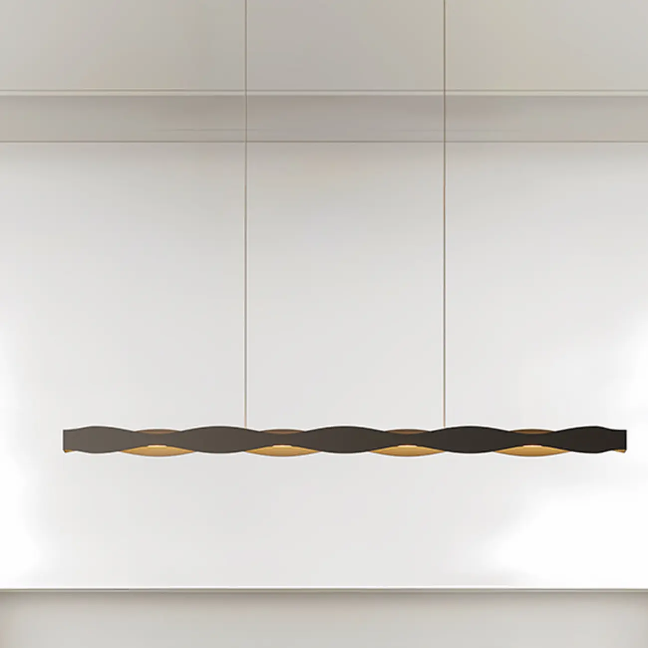 Minimalist White Wave Island Pendant Light Image - 10 | homeyfad