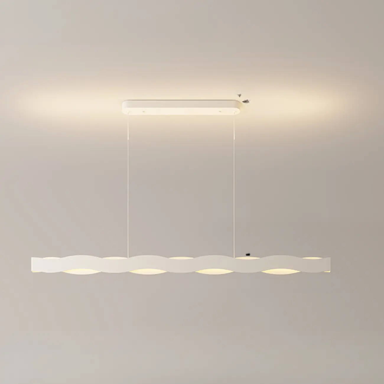 Minimalist White Wave Island Pendant Light Image - 11 | homeyfad