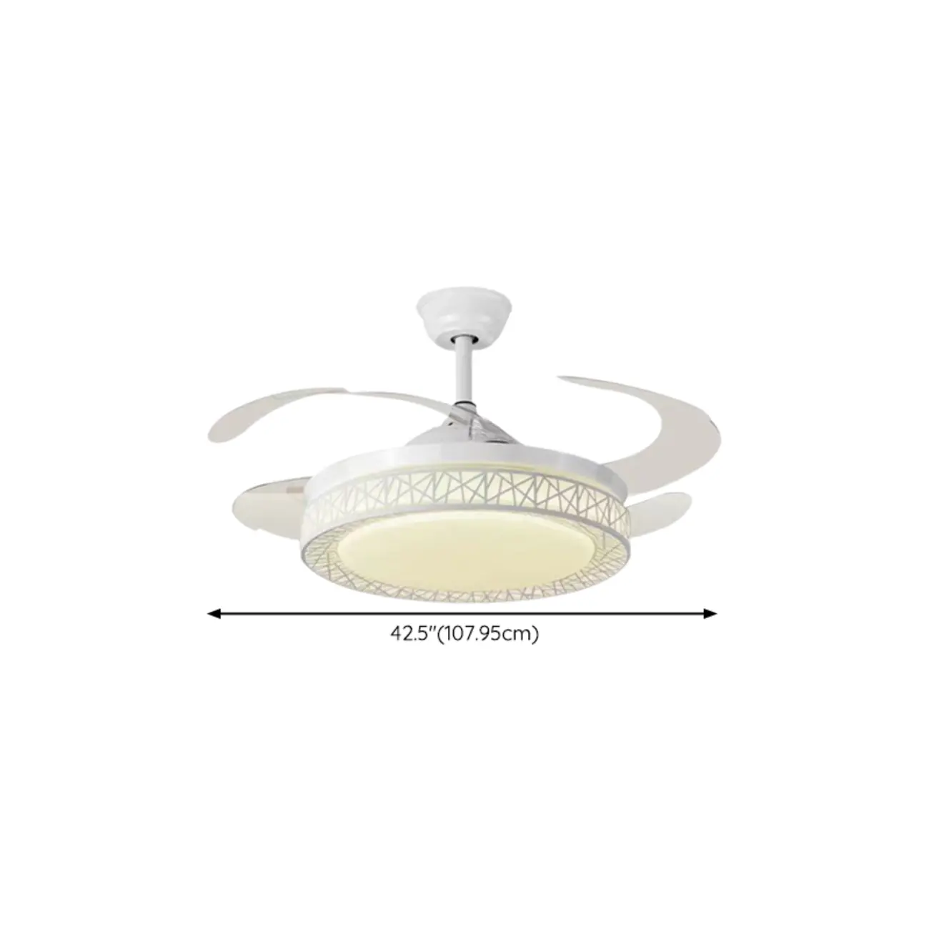 Modern Retractable Blades Ceiling Fan with Light for Living Room | homeyfad