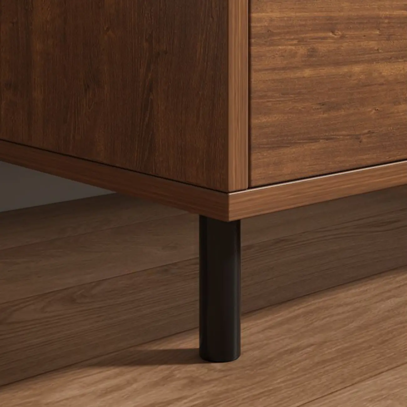 Minimalist Brown Wooden Tray Nightstand with 2 Drawers Image - 5 | homeyfad