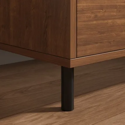 Minimalist Brown Wooden Tray Nightstand with 2 Drawers Image - 5