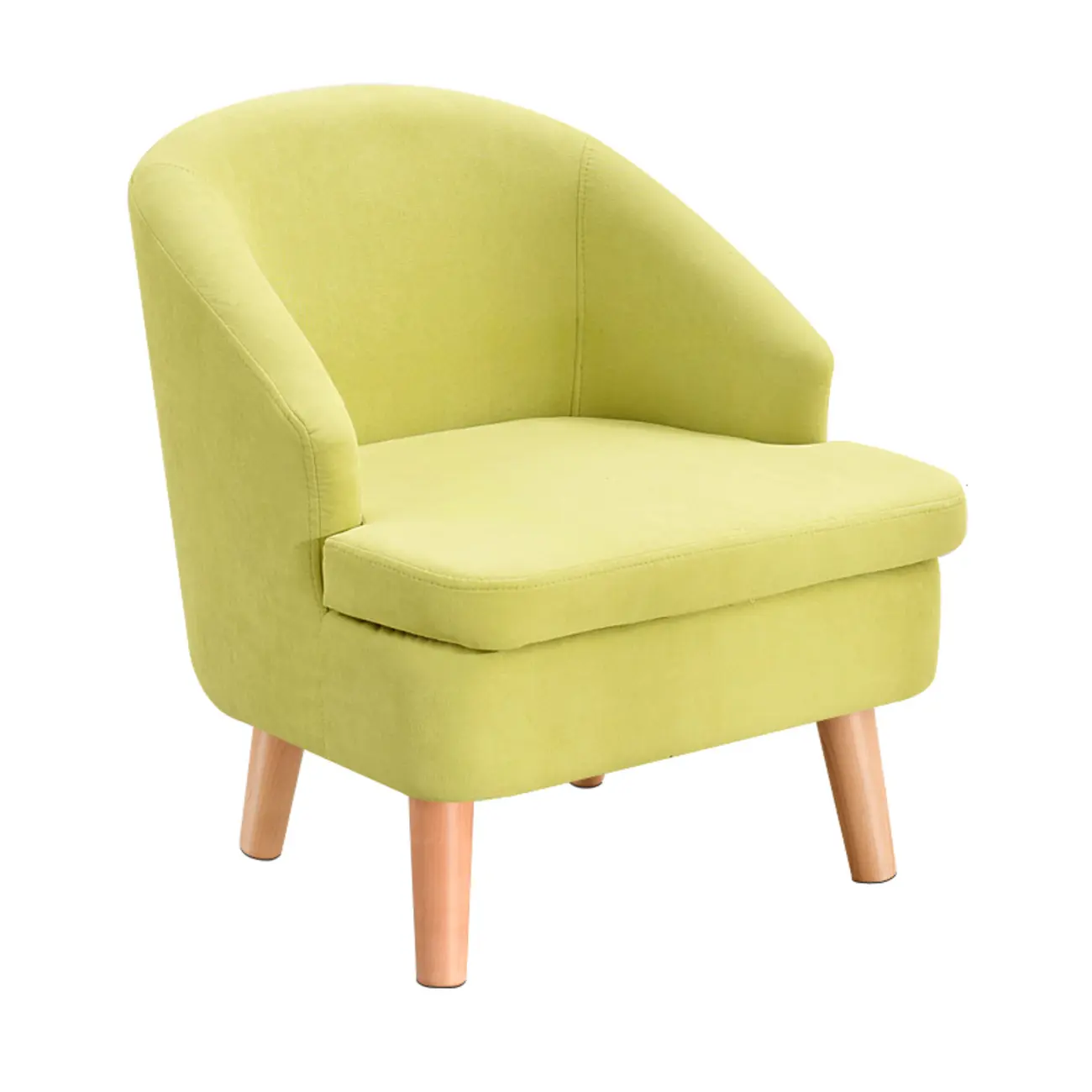 Nordic Fabric Accent Chair with Curved Arms for Living Room Image - 2 | homeyfad