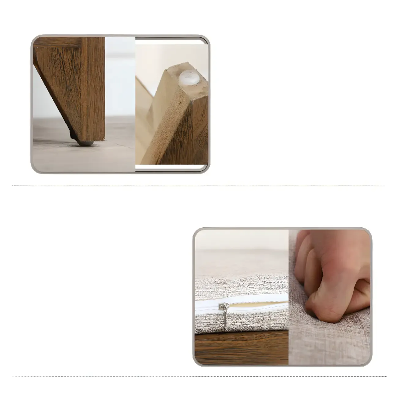 White-Gray Solid Wood Hallway Shoe Bench with Cushion Image - 7