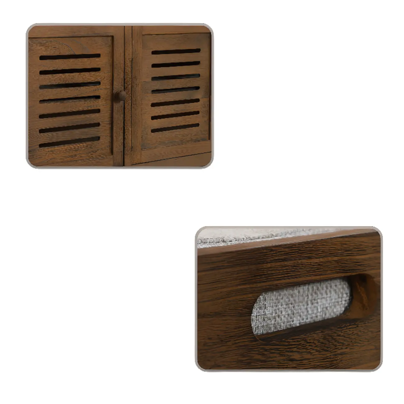 White-Gray Solid Wood Hallway Shoe Bench with Cushion Image - 10 | homeyfad