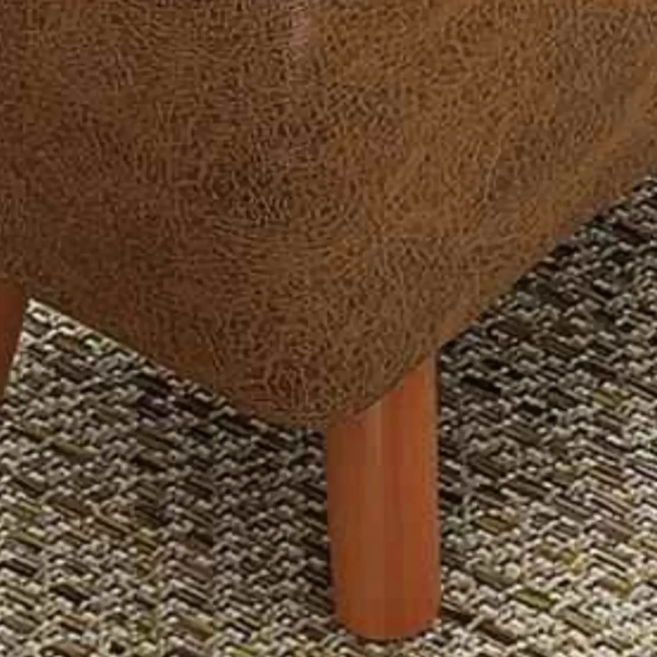 Modern Upholstered Brown Rectangular Bench for Living Room Image - 10