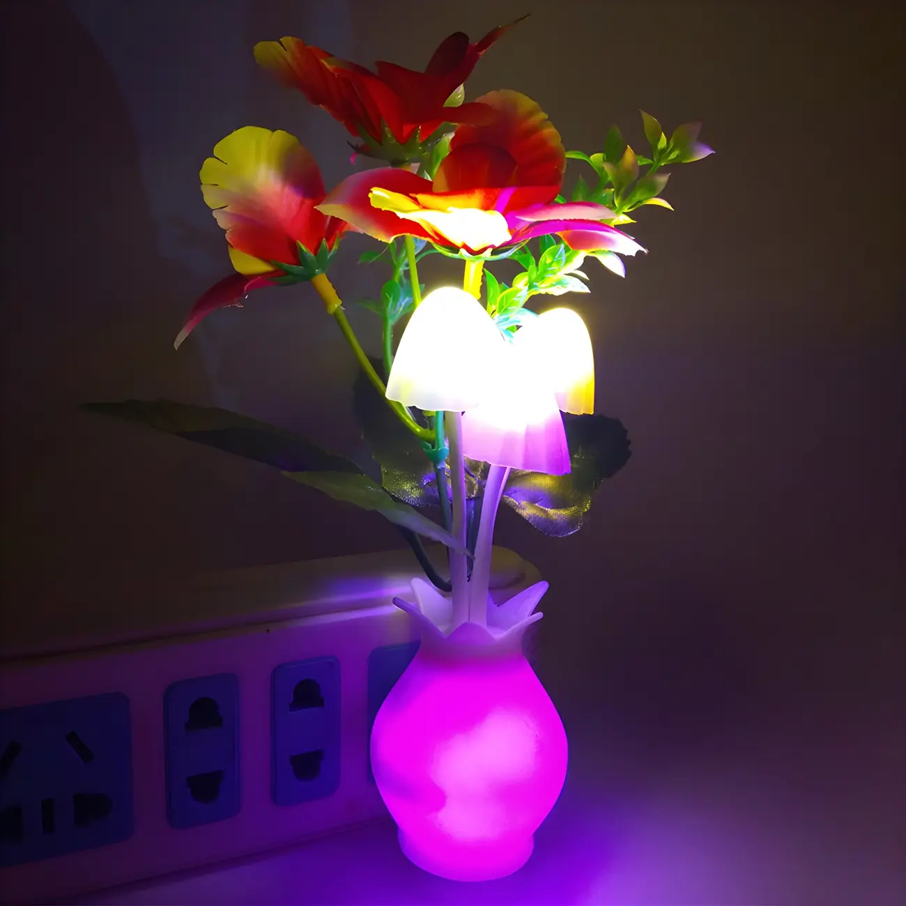 Multicolor LED Mushroom Night Light for Kids Image - 1 | homeyfad