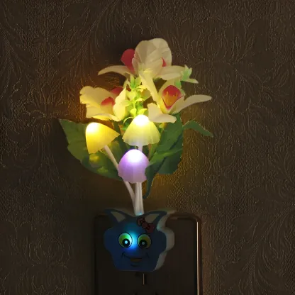 Vivid LED Mushroom Flower Night Light Image - 4
