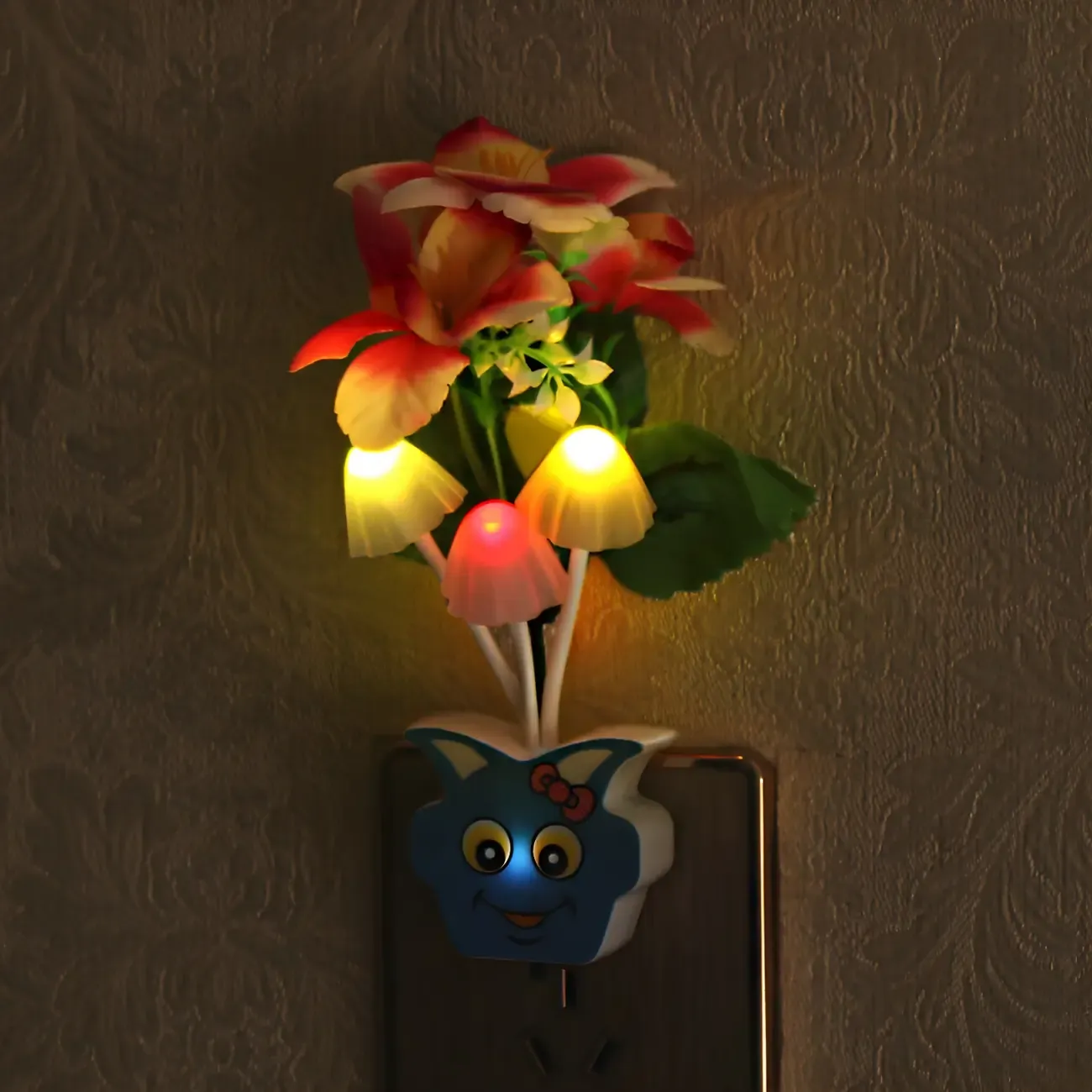 Vivid LED Mushroom Flower Night Light Image - 7