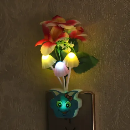 Vivid LED Mushroom Flower Night Light Image - 3