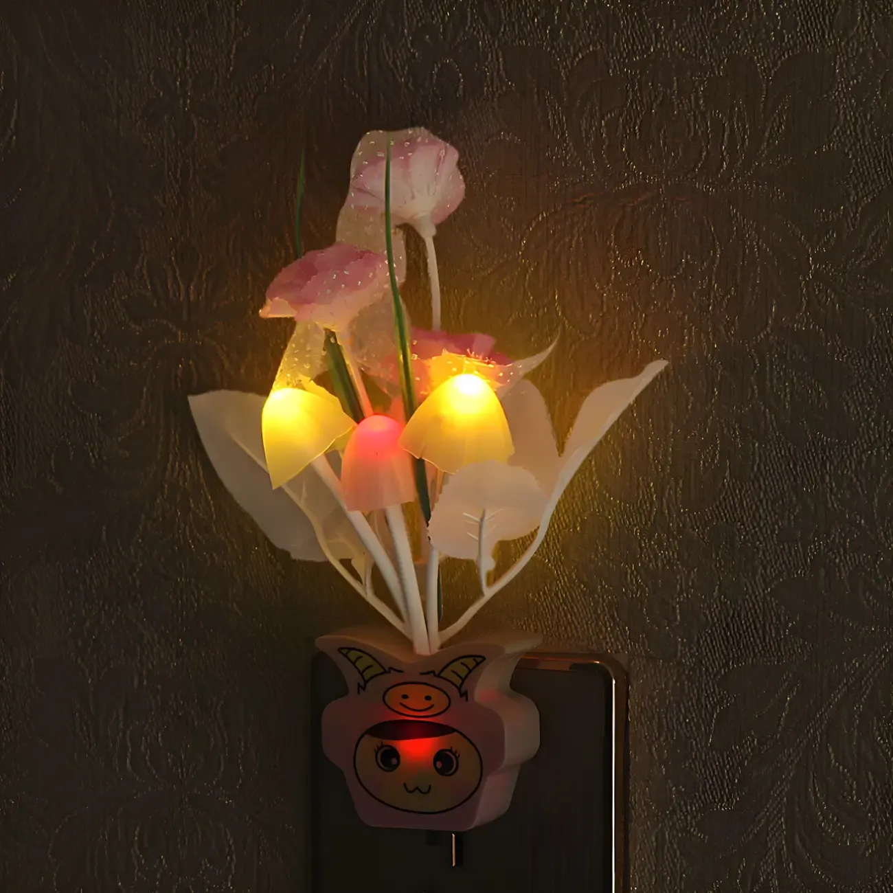 Vivid LED Mushroom Flower Night Light Image - 5