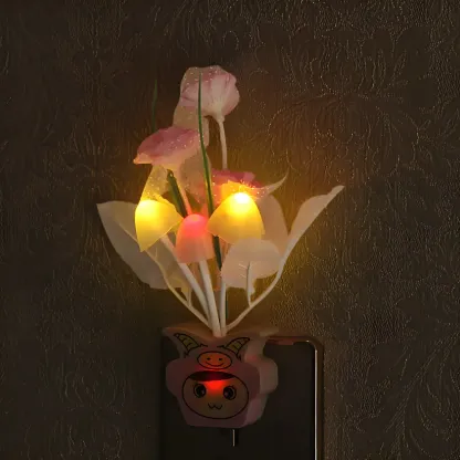 Vivid LED Mushroom Flower Night Light Image - 5