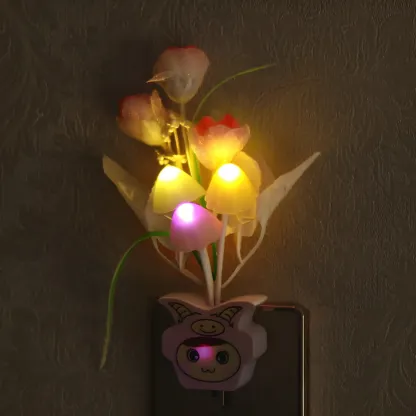Vivid LED Mushroom Flower Night Light Image - 8