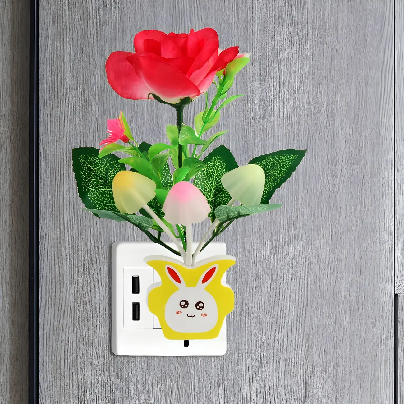 Vivid LED Mushroom Flower Night Light Image - 11