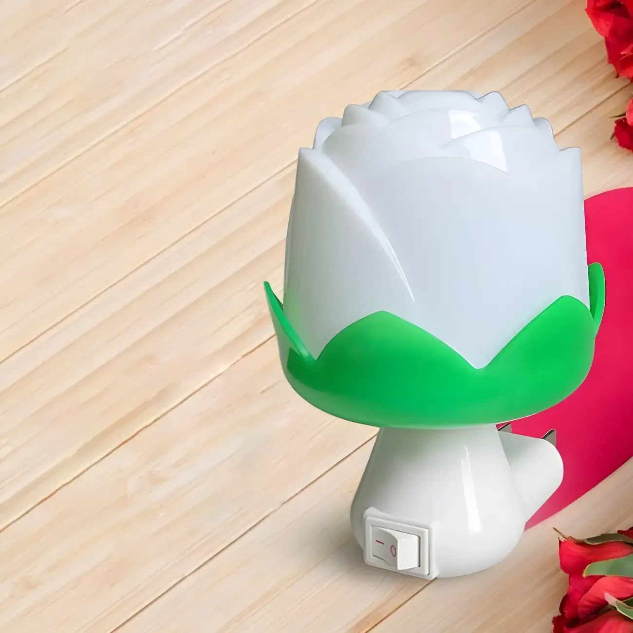 Plastic Floral Plug-In Soft Glow Night Light Image - 1
