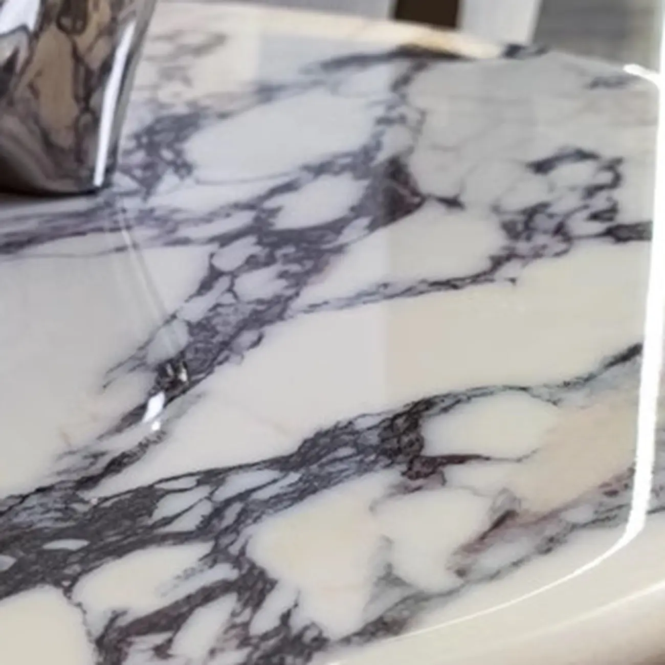 Elegant White Marble Round Wood Coffee Table Image - 5 | homeyfad