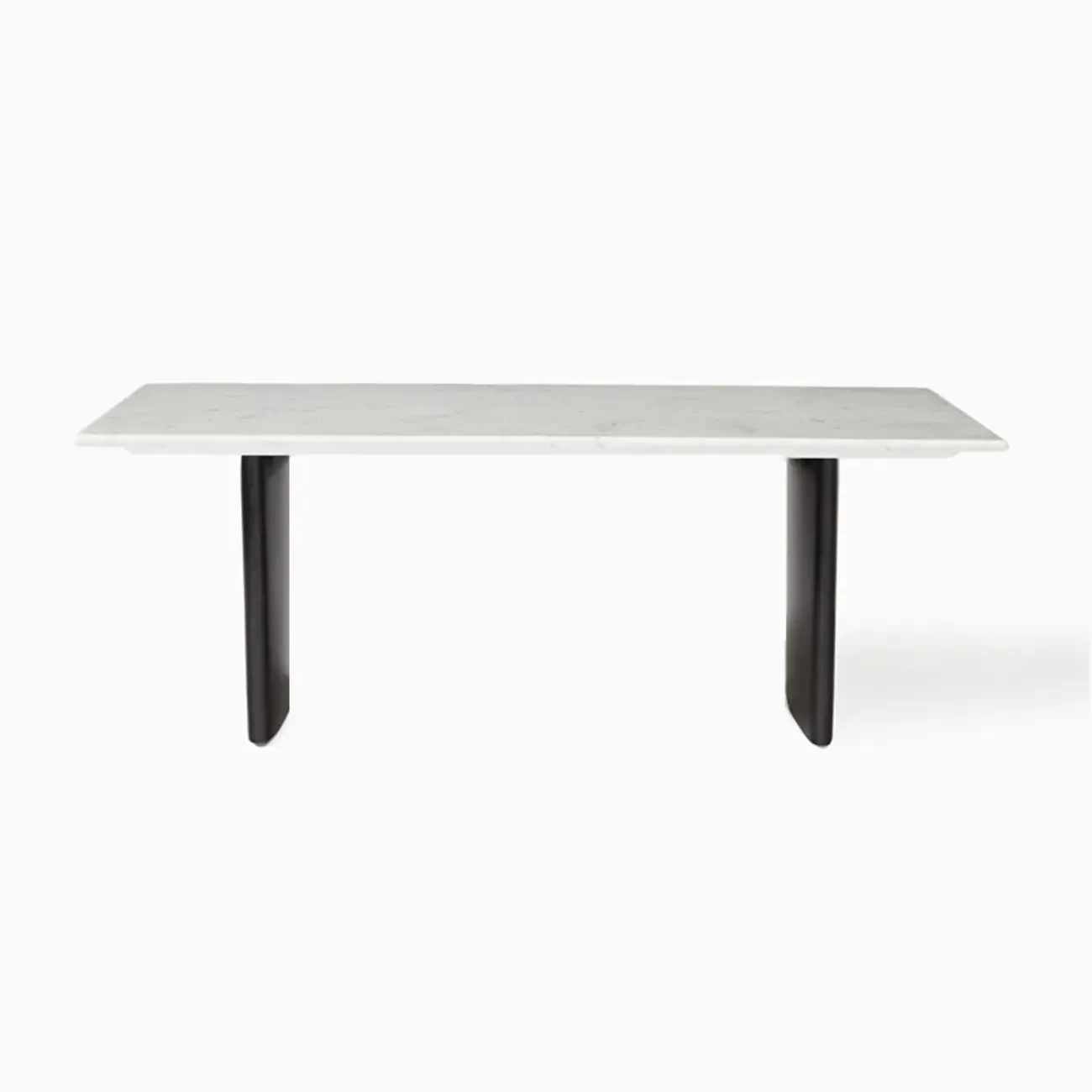 Modern Faux Marble White Rectangular Coffee Table Image - 6